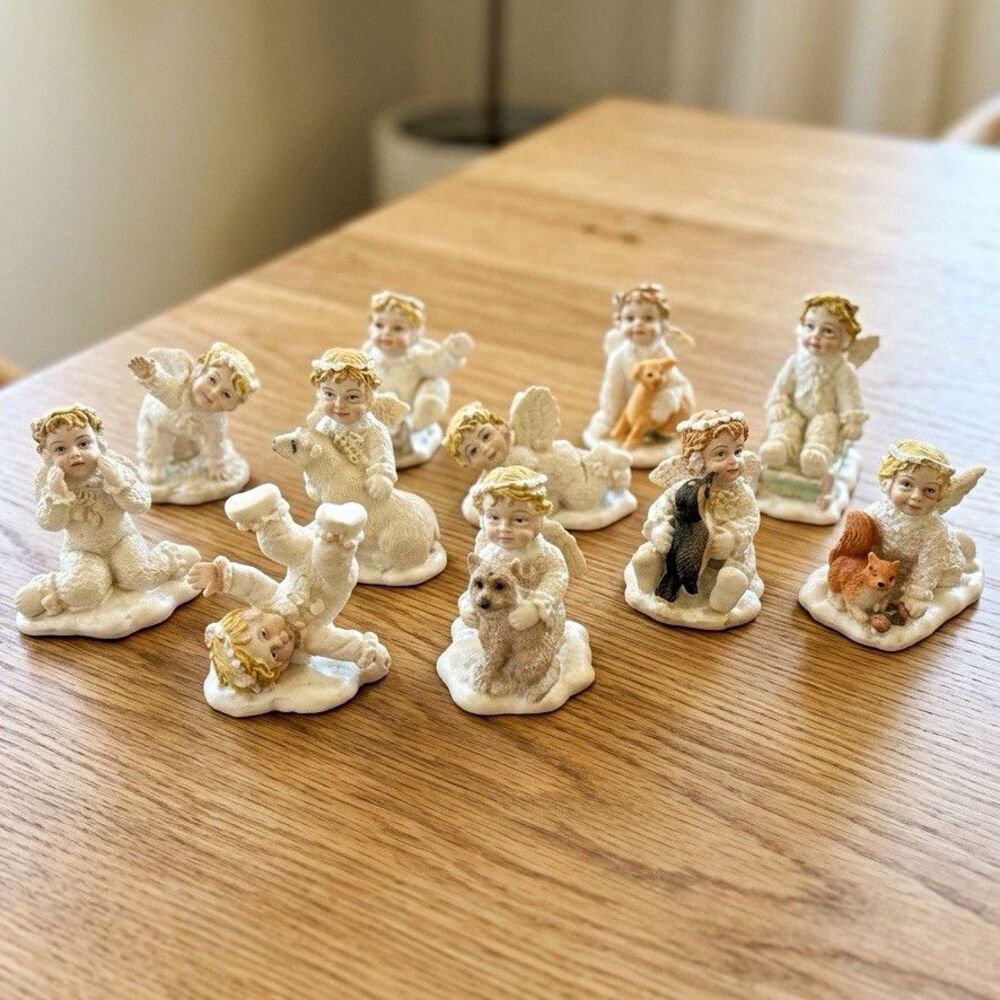 Snow Angel Resin Figurine Set of 11 Multicolor